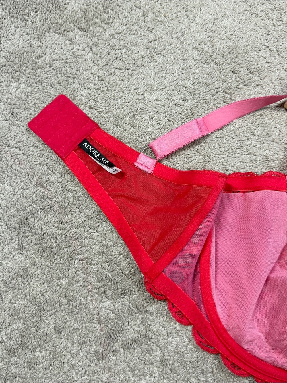 Adore Me Women’s Lace Bra Underwire Romantic Sexy in Red 40I - Picture 7 of 13